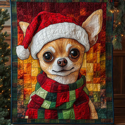 Tiny Chihuahua Noel Quilted Blanket NCU0XD642