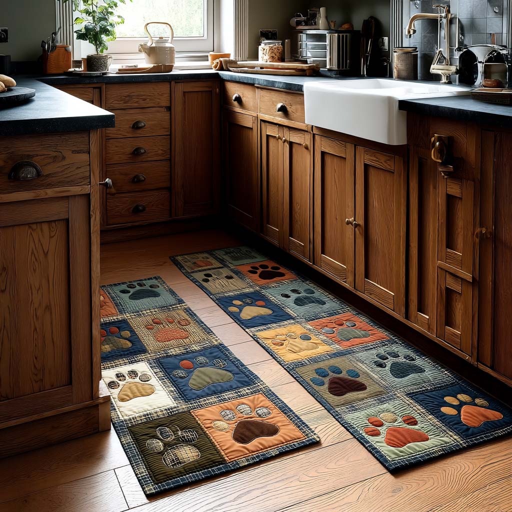 Tiny Paw Trails Kitchen Area Rug NCU0NT11399