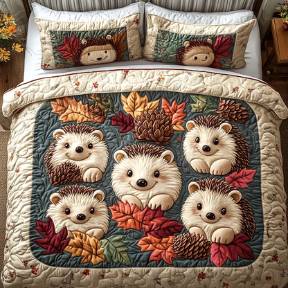 Tiny Paws and Spikes 3-Piece Quilted Bedding Set NCU0DV3999
