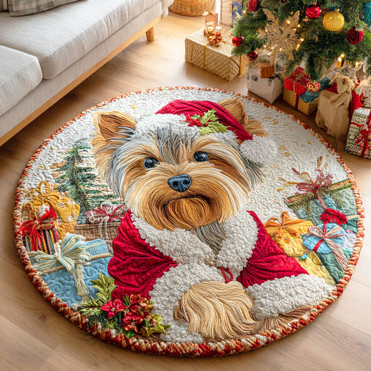 Tiny Santa Quilted Round Mat NCU0TD859