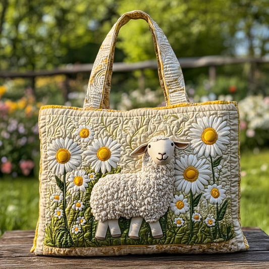 Tiny Sheep Quilted Tote Bag NCU0DK9016