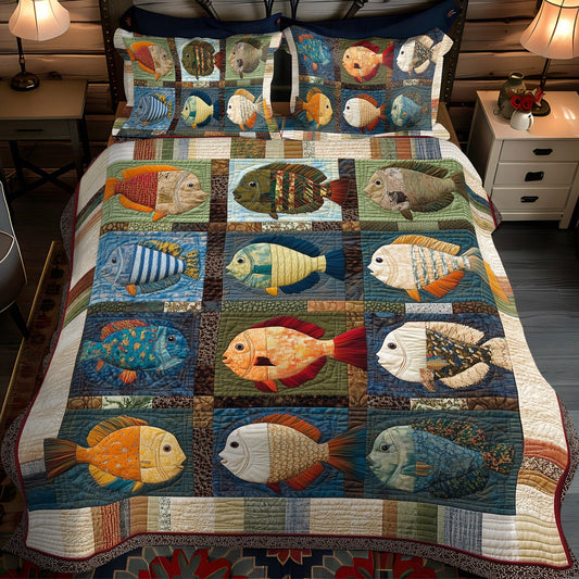 Tiny Tackle 3-Piece Quilted Bedding Set NCU0PT6959
