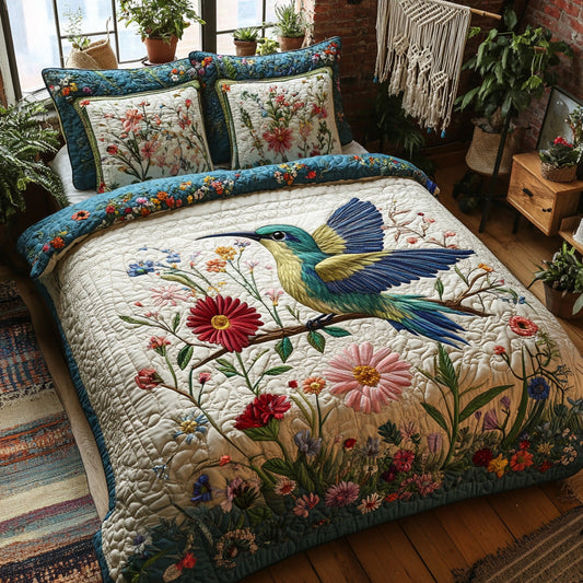 Tiny Wings 3-Piece Quilted Bedding Set NCU0DV6998