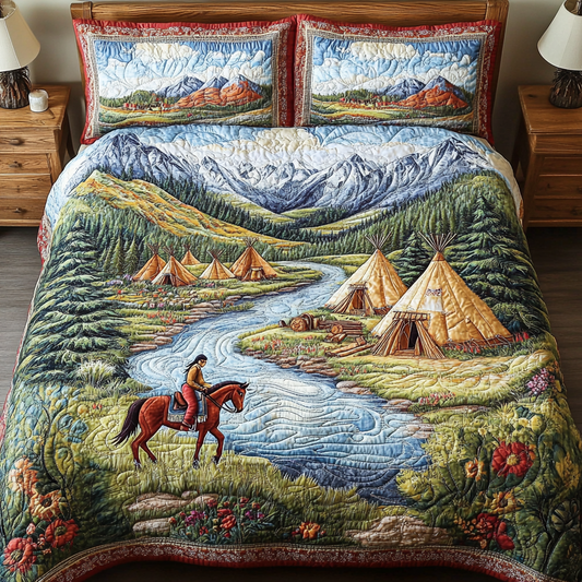 Tipi River 3-Piece Quilted Bedding Set NCU0VH5731