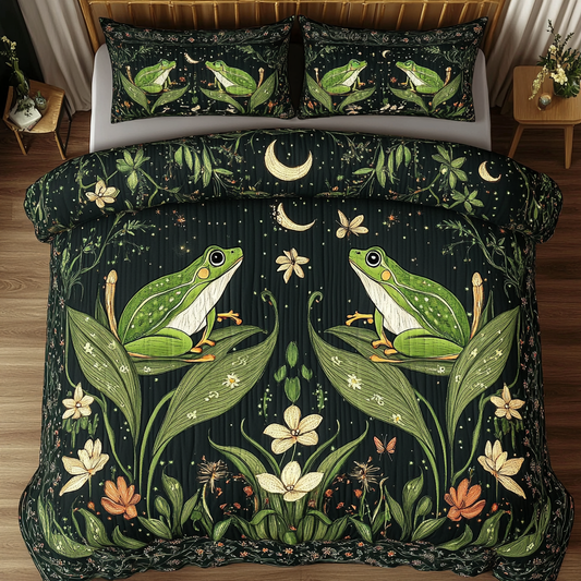 Toad Bloom 3-Piece Quilted Bedding Set NCU0VH5785