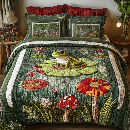 Toad Tranquility 3-Piece Quilted Bedding Set NCU0VH4973