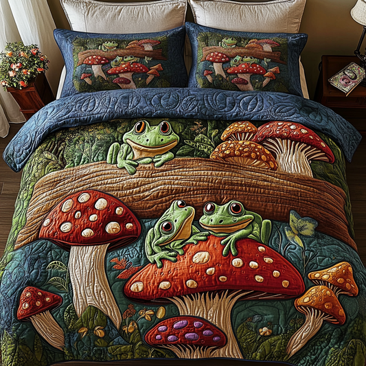 Toadstool Tales 3-Piece Quilted Bedding Set NCU0VH2315