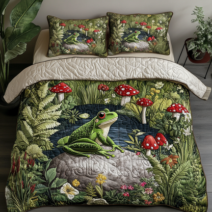 Toadstool Tales 3-Piece Quilted Bedding Set NCU0VH3550