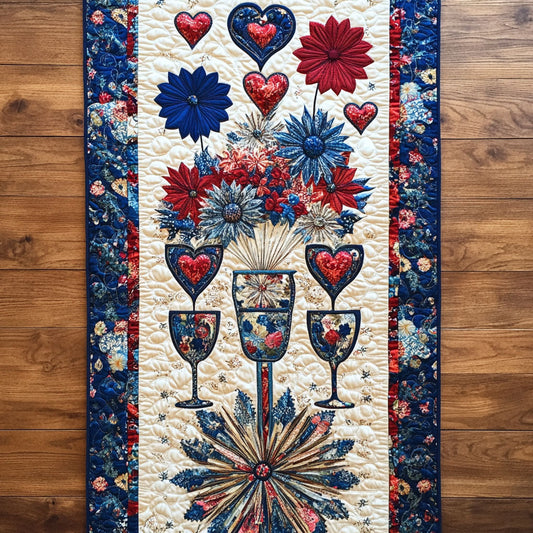 Toast to Happiness Quilted Table Runner NCU0PT3803