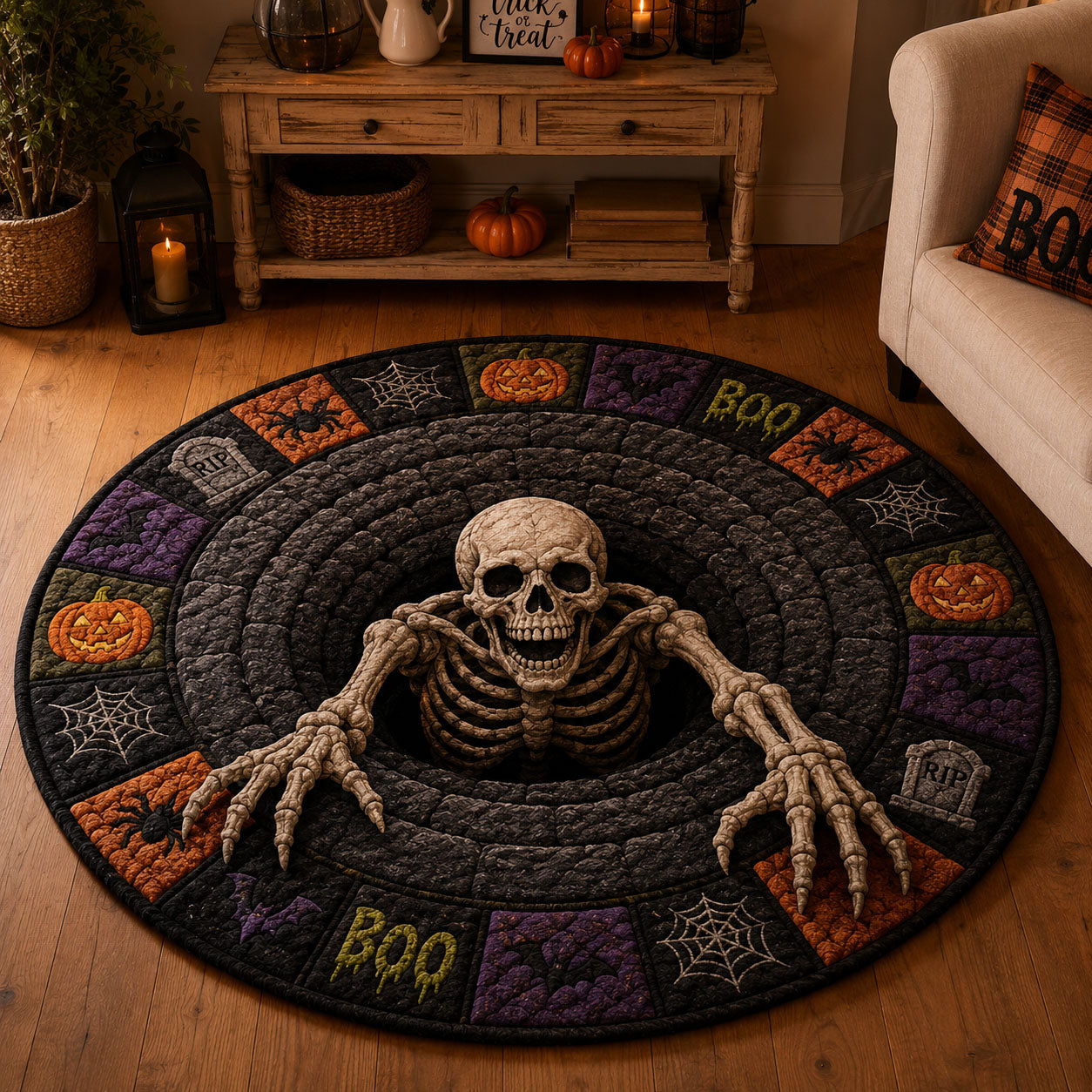 Tomb Climber Quilted Round Mat NCU0TD2893