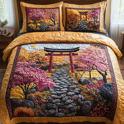Torii Gate Delight 3-Piece Quilted Bedding Set NCU0DV5456