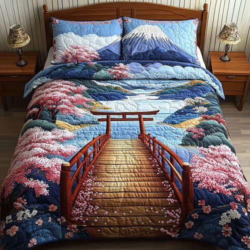 Torii at Dusk 3-Piece Quilted Bedding Set NCU0PT6699