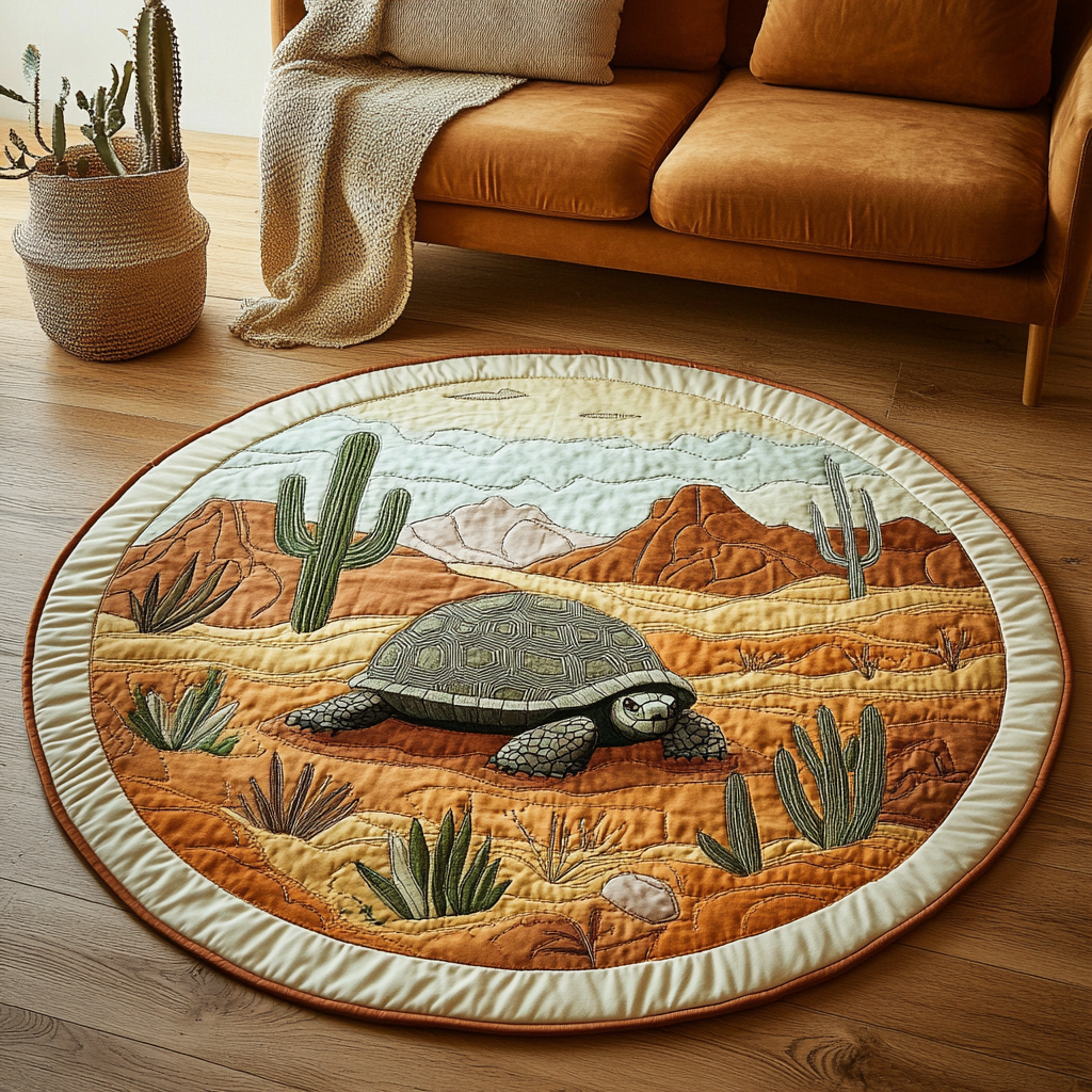 Tortoise Journey Quilted Round Mat NCU0DK7528
