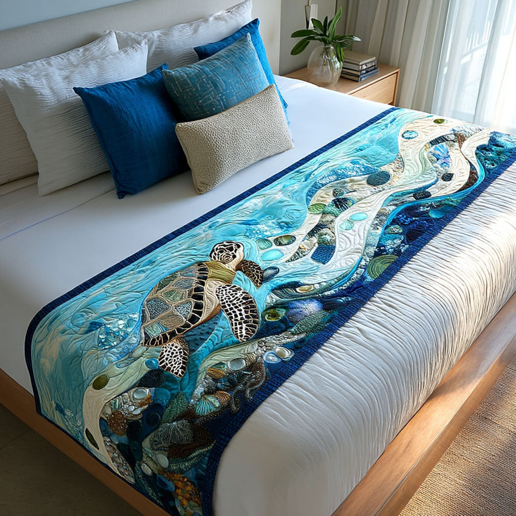 Tortoise Trails Quilted Bed Runner NCU0PT8022