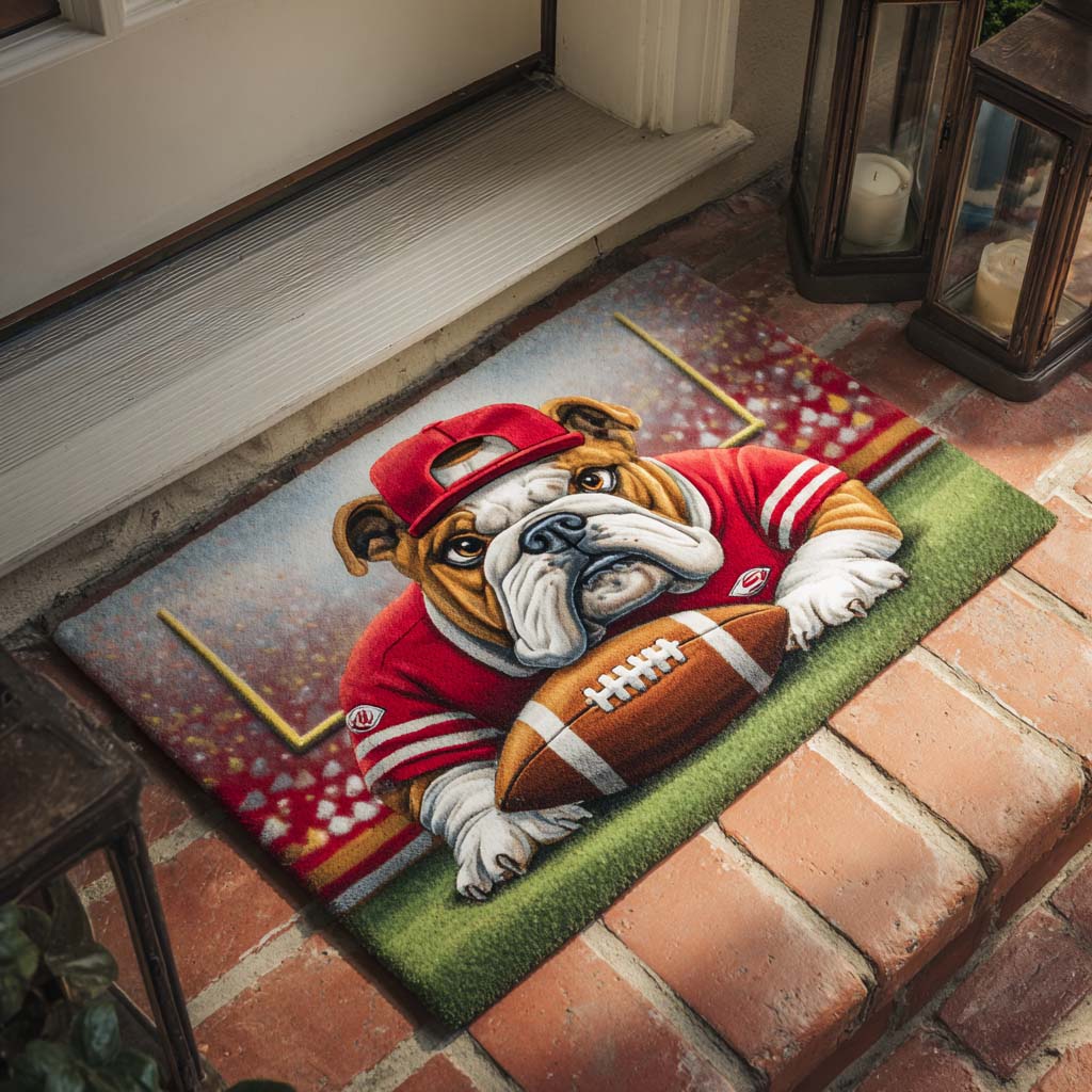 Touchdown Bulldog Red Doormat NCU0XD836