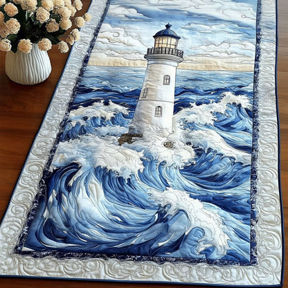 Tower Amidst Waves Quilted Table Runner NCU0NT3768