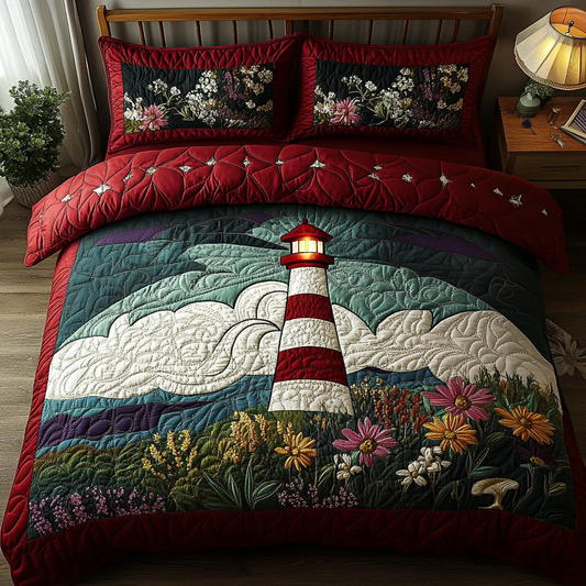 Towering Guide 3-Piece Quilted Bedding Set NCU0DV4596