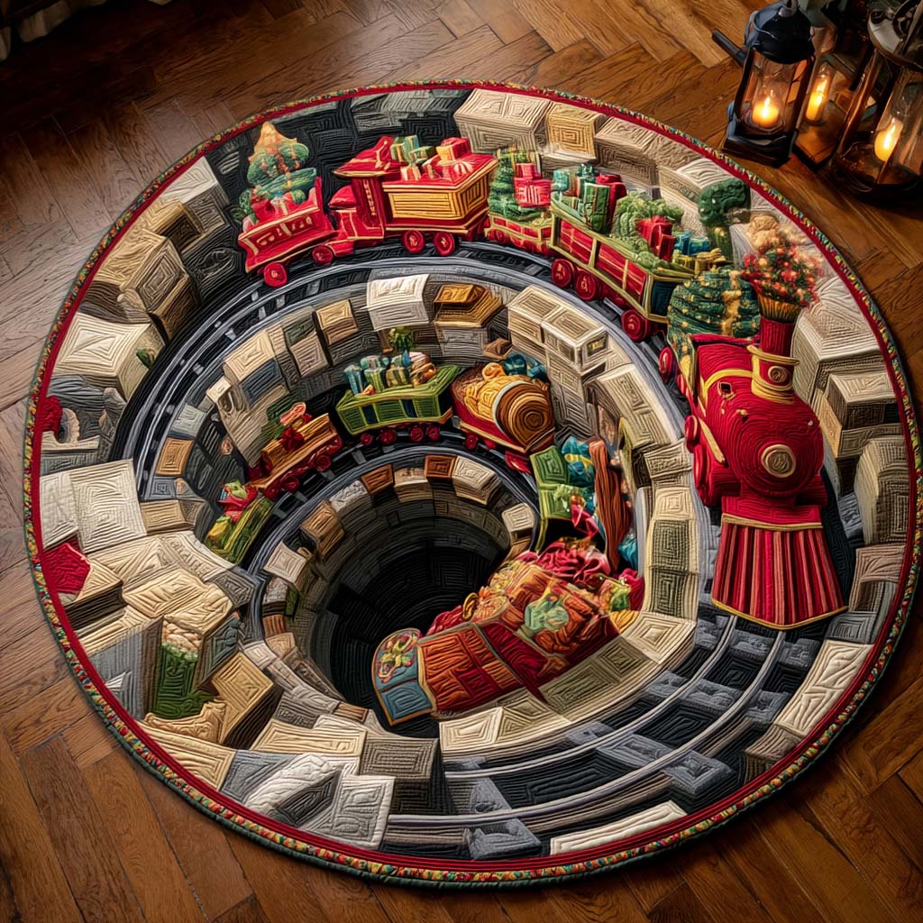 Toy Train Tunnel Quilted Round Mat NCU0XD1124 – Vantique
