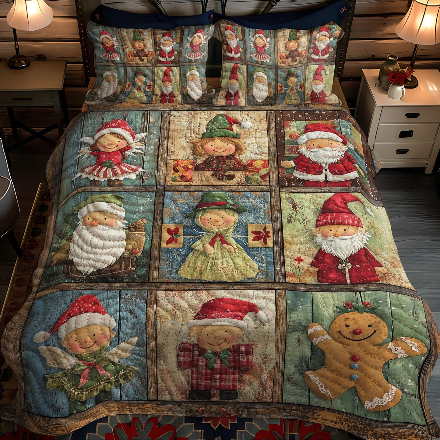 Toyland Christmas 3-Piece Quilted Bedding Set NCU0TL1602