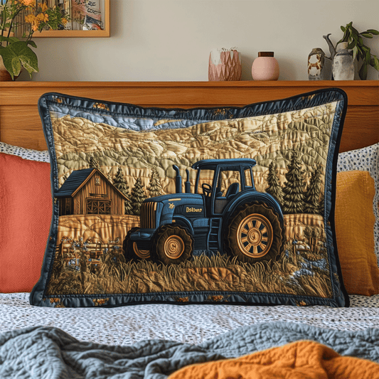 Tractor Adventure Quilted Bedding Pillow Case NCU0DV4787