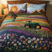 Tractor Windmill Quilted Bedding Set NCU0DV4396