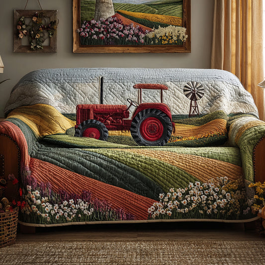 Tractor Blossom Quilted Sofa Cover NCU0DV8998