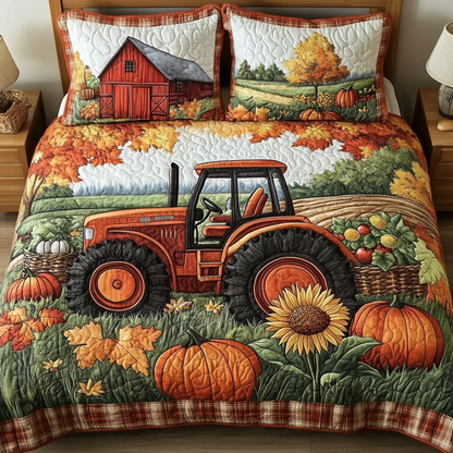 Tractor Days 3-Piece Quilted Bedding Set NCU0DK9155
