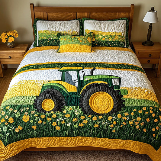 Tractor Dreams 3-Piece Quilted Bedding Set NCU0PT2830