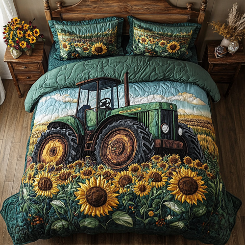 Tractor Dreams 3-Piece Quilted Bedding Set NCU0VH4821