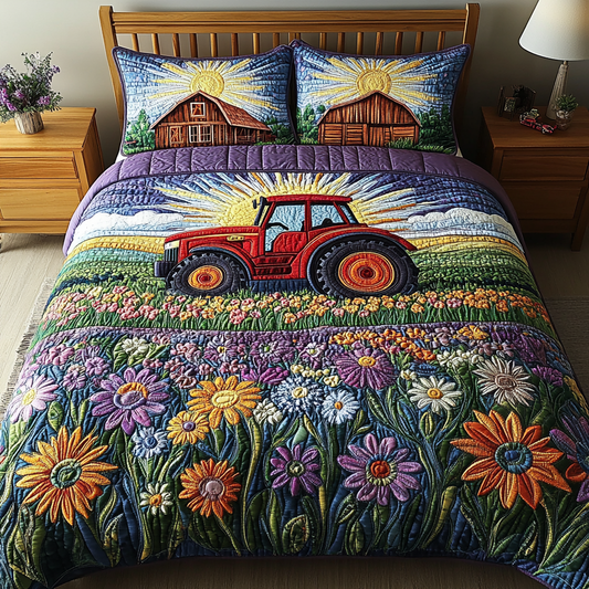 Tractor Glory 3-Piece Quilted Bedding Set NCU0DV4634