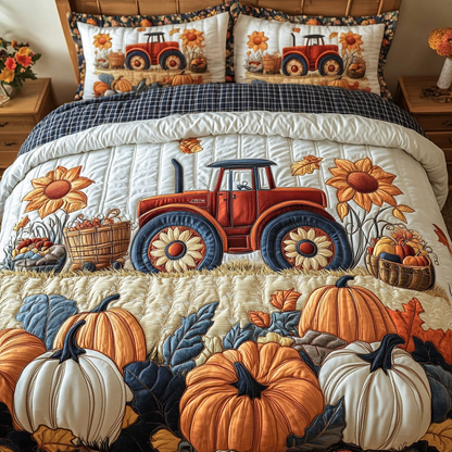 Tractor Harvest 3-Piece Quilted Bedding Set NCU0DK9153