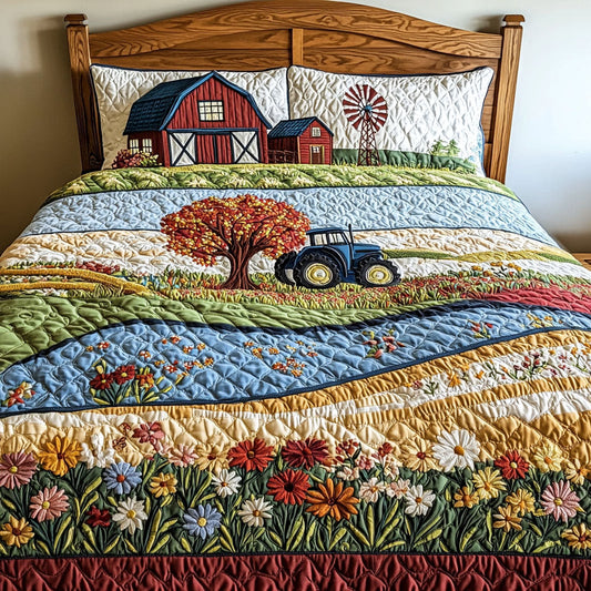 Tractor Journey 3-Piece Quilted Bedding Set NCU0PT6801