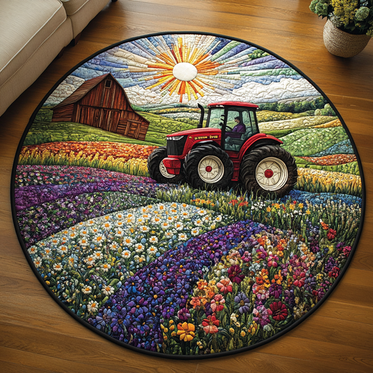 Tractor Life Quilted Round Mat NCU0DV4695