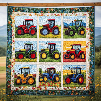 Tractor Tapestry Quilted Blanket NCU0NT1178