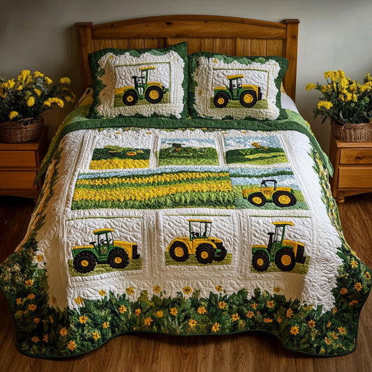 Tractor Trails 3-Piece Quilted Bedding Set NCU0PT2831