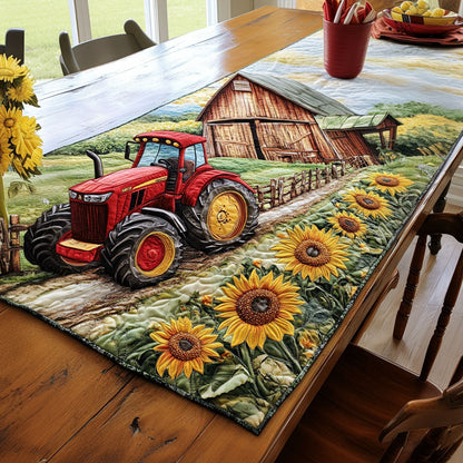 Tractor and Sunflowers Quilted Table Runner NCU0NT6303