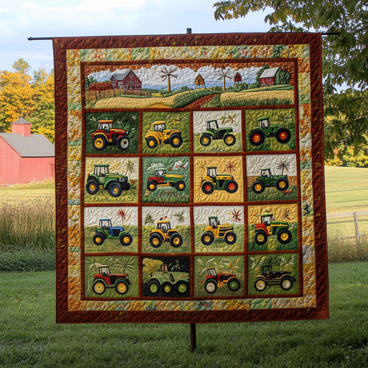 Tractor on the Plains Quilted Blanket NCU0PT5673