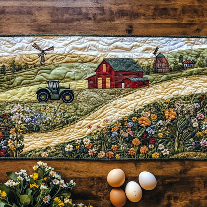 Tractors in Bloom Quilted Table Runner NCU0PT6150