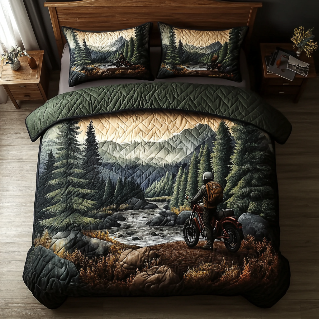 Trail Adventure 3-Piece Quilted Bedding Set NCU0DK7193