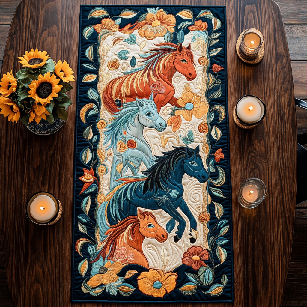 Trail Charm Quilted Table Runner NCU0VH5678