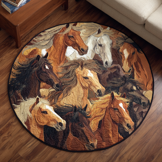 Trail Horse Quilted Round Mat NCU0VH5745