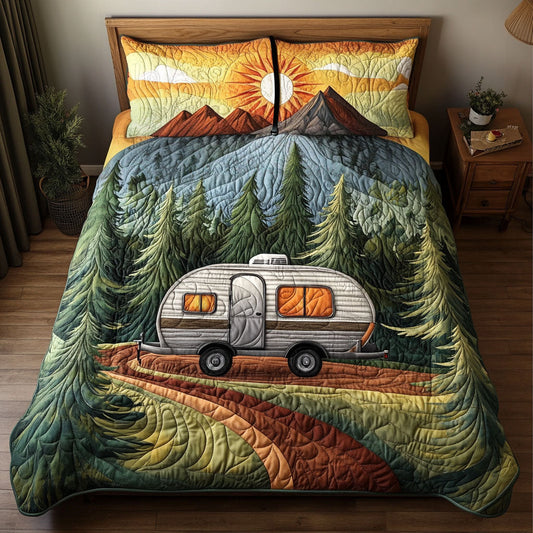 Trailblazer Adventure 3-Piece Quilted Bedding Set NCU0NT6343