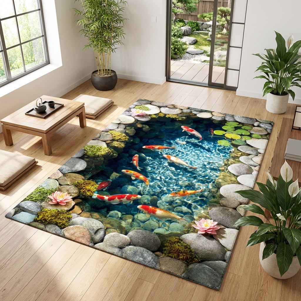 Tranquil Koi Garden Area Rug NCU0TV1689