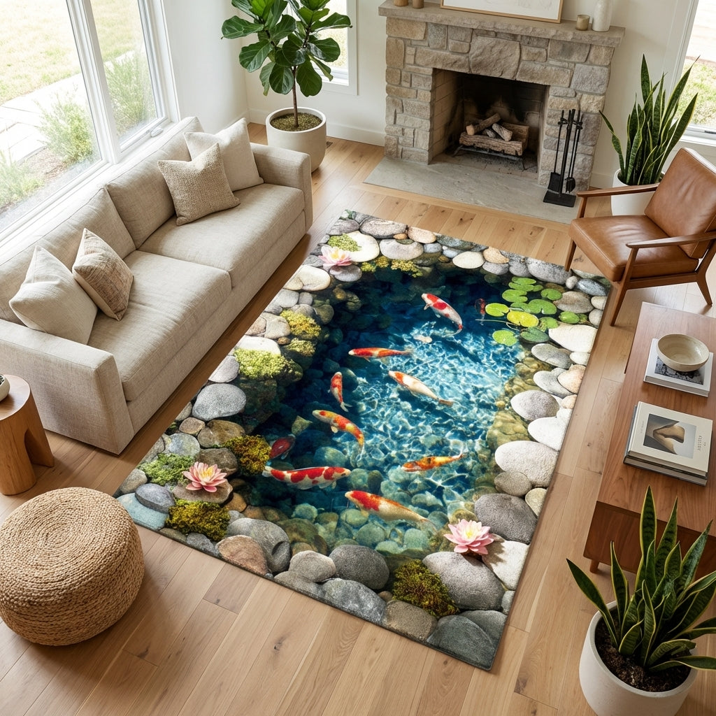 Tranquil Koi Garden Area Rug NCU0TV1689