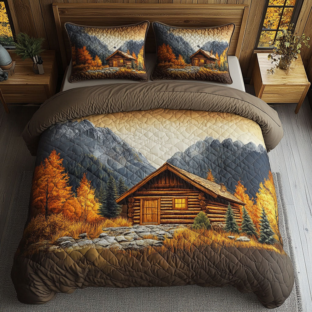 Tranquil Autumn 3-Piece Quilted Bedding Set NCU0PT7021