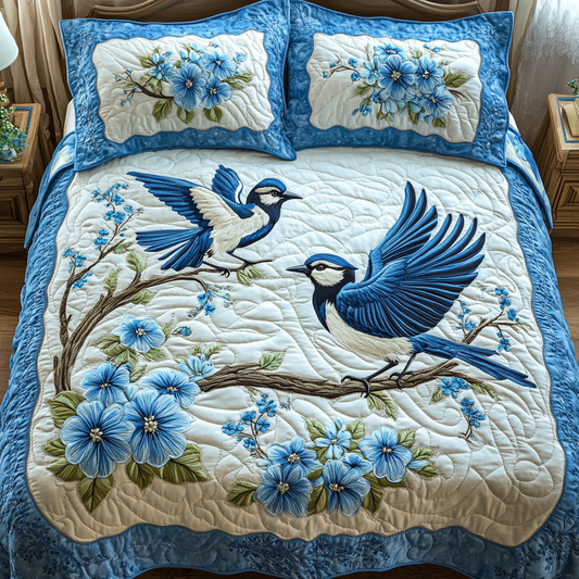 Tranquil Branch 3-Piece Quilted Bedding Set NCU0VH4263