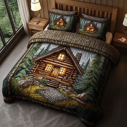 Tranquil Cabin 3-Piece Quilted Bedding Set NCU0DK7050