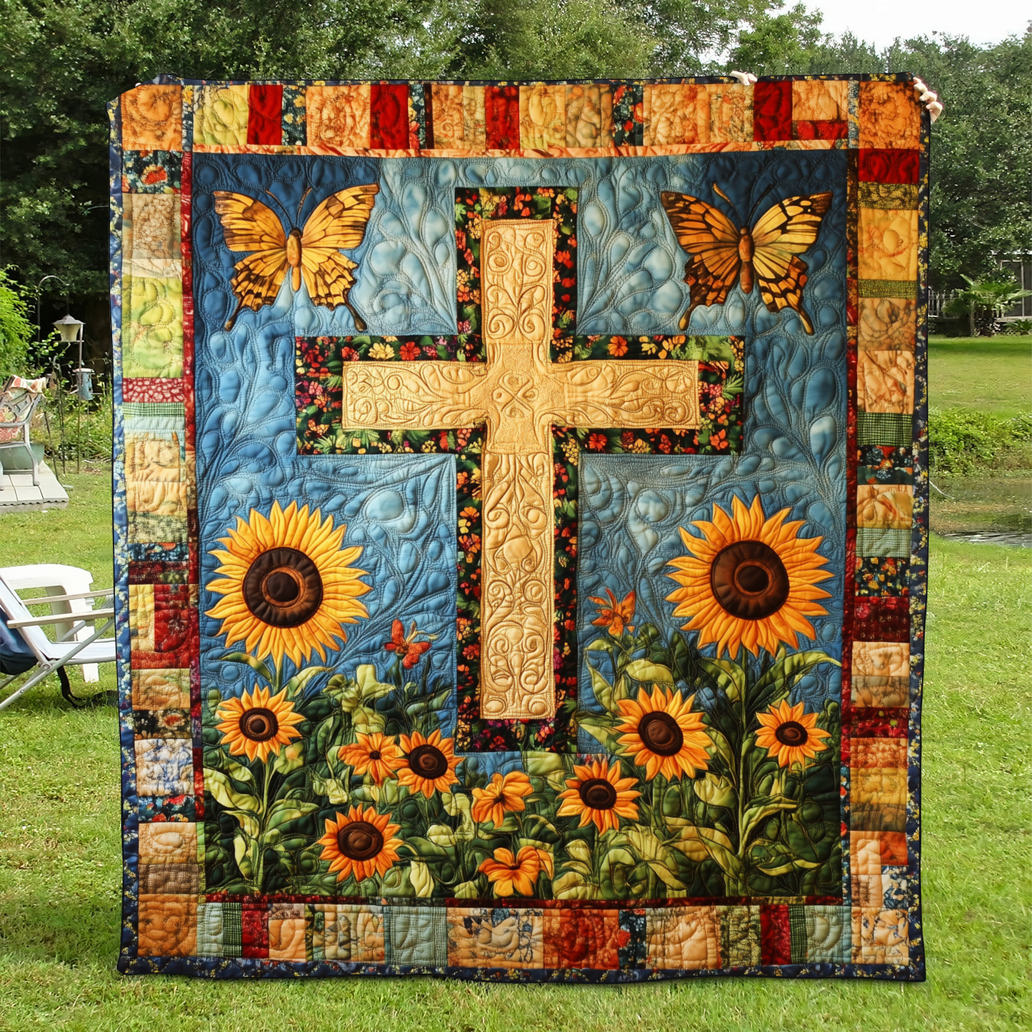 Tranquil Cross Quilted Blanket NCU0VL523