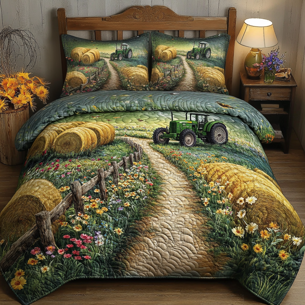 Tranquil Fields 3-Piece Quilted Bedding Set NCU0VH4642