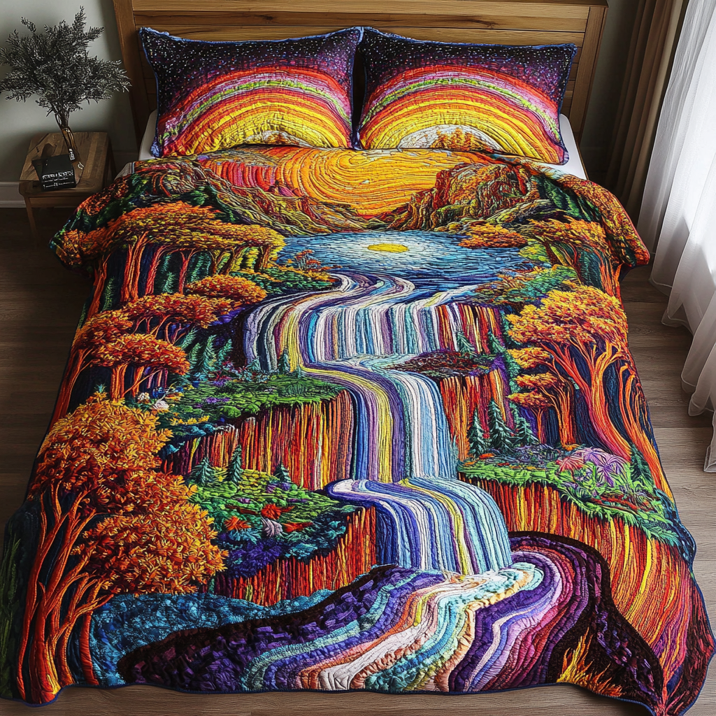 Tranquil Flow 3-Piece Quilted Bedding Set NCU0DK5555